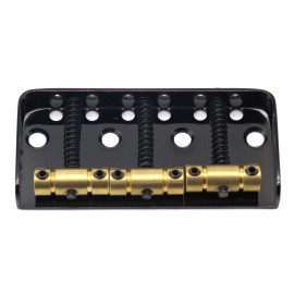 Unbranded Electric Guitar Fixed Short Bridge Brass Compensated 3-Saddle For Tele Black