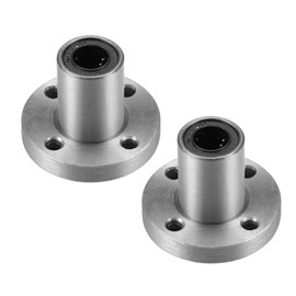 uxcell 8mm Linear Ball Bearings LM8UU Round Flange, 8mm Bore, 15mm OD, 24mm Length (Pack of 2)
