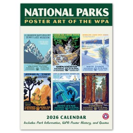 National Parks WPA Grid Wall Calendar 2026, Monthly January–December 8.75" x 12"