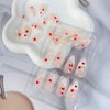 24Pcs Almond Valentine’s Day Press on Nails Small Red Heart