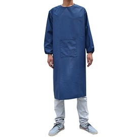 UE STORE Adults Long Sleeve Cooking Kitchen Apron Waterproof Butcher Artist Apron Navy