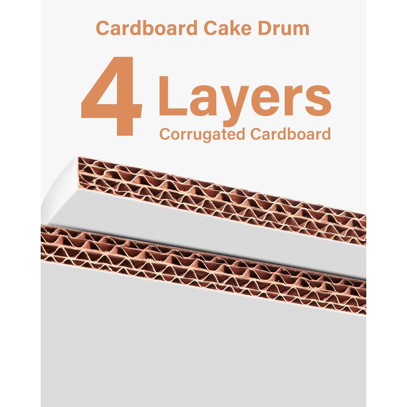 Kootek Cake Boards Drums 10 Inch Round, 1/2" Thick Professional