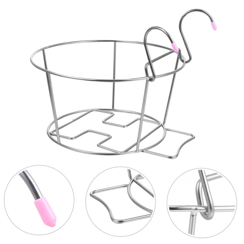 Abaodam Stainless Steel Hanging Flower Pot Rack Durable Planter Holder