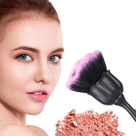 JERCLITY 1 Piece Rose Makeup Brushes Blush Brush Super Large Face Powder Makeup Brushes for Powder Cosmetic Nail Dust Brush Loose Powder Brush Makeup Manicure Dust Remover Brush for Clean (Black)