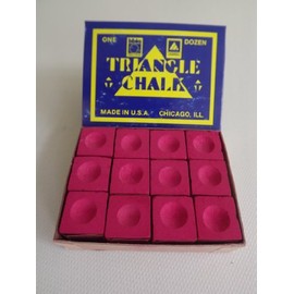 Box of 12 Red Triangle "King of them all" Pool and Snooker Table Chalks,