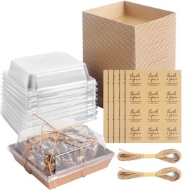 YaCCHLuu YaCCHLuu Charcuterie Boxes with Clear Lids (50 Pack),Mini Charcuterie Containers,To Go Paper Small Charcuterie Boxe,Disposable Food Box Container - Pastry,Cookie,Sandwich, Cake,Dessert,Snack