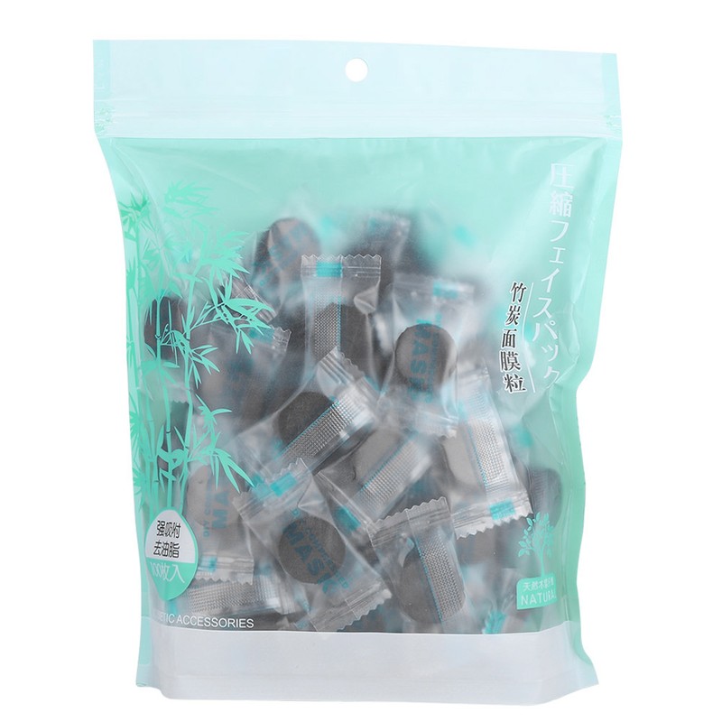 100Pcs/Pack Bamboo Charcoal Disposable Skin Care Compressed Face Mask DIY