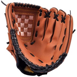 ZYYRSS Sports Softball Glove Left Handed Thickening Pitcher Softball Gloves Baseball Glove for Kids/Youth/Adult,Right Hand Throw (10.5 inch, Brown)