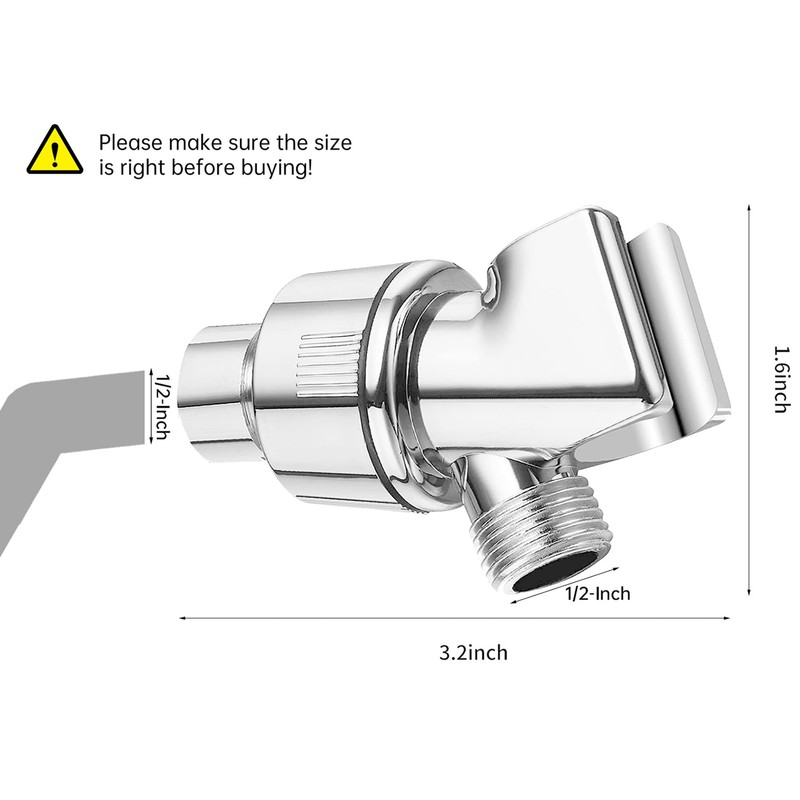 Chrome Shower Head Holder & Mount, Stainless Steel Hose, Handheld