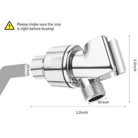 Chrome Shower Head Holder & Mount, Stainless Steel Hose, Handheld Shower Arm, Flexible Showerhead Replacement