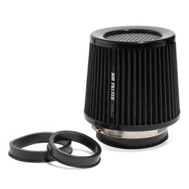3" 3.5" 4" Inlet Cone Air Filter 76mm 89mm 102mm Car Replacement High Flow Performance Cold Air Intake (Black)