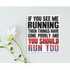 3Pcs - If You See Me Running Sticker - Hilarious