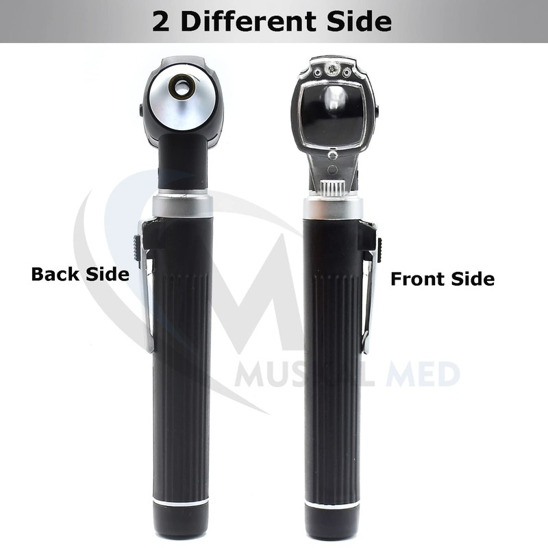 MuskalMed Compact Fiber Optic Otoscope with 9 Tips & Plastic