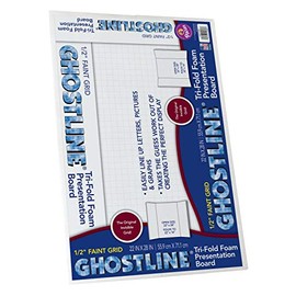 Ghostline Foam Presentation Board 1/2" Faint Grid, 28" x 22", White 5