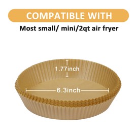SIUDANGKA Mini Air Fryer Liners for 2qt Air Fryer, 200 Pcs Non-Stick Air Fryer Parchment Paper Pads Air Fryer Liners Compatible with Ninja AF080 Mini, Instant Vortex 2-QT, CHEFMAN Small