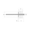 Pack of 100 Blind Rivets 4.8 x 14 mm Aluminium