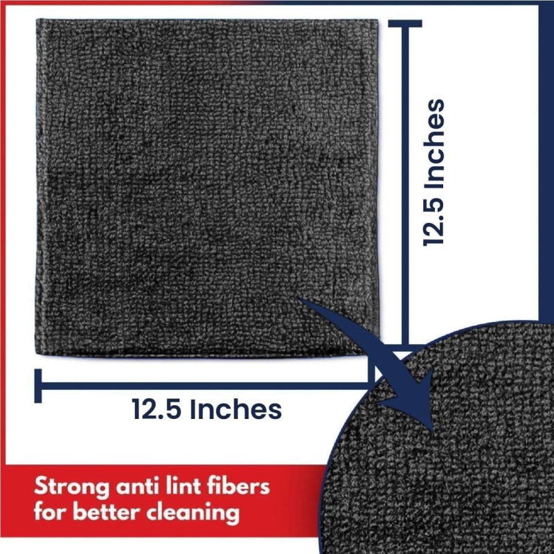 USANOOKS Microfiber Cleaning Cloth - 12Pcs 12.5x12.5 inch High Performance