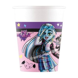 ALMACENESADAN, 8 x Monsters High Paper Cups Ideal for Parties and Birthdays - 5054 - 220ml - Pack of 8 Monsters High Glasses