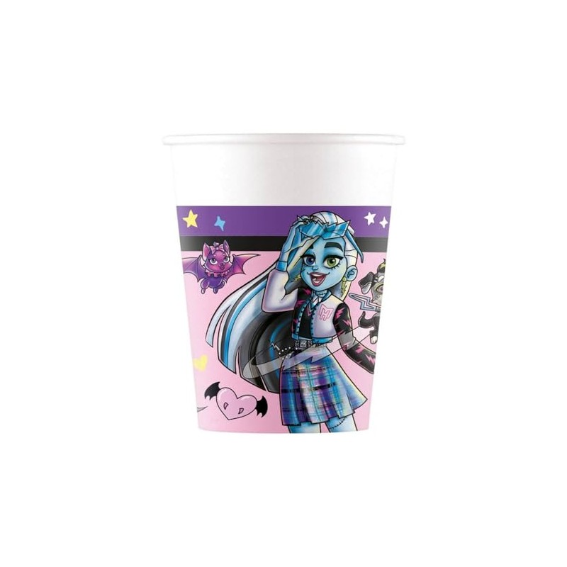 ALMACENESADAN, 8 x Monsters High Paper Cups Ideal for Parties