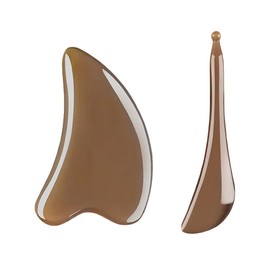 Ciieeo Gua Sha Scraping Massage Tool, 2Pcs Ox Horn Guasha Board SPA Massage Acupoint Massaging Pen Chinese Scraper Tools Random Style