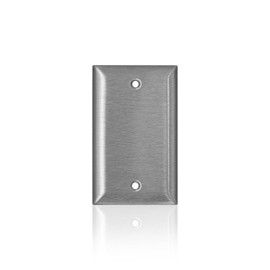 Leviton 1-Gang Blank Wallplate, Standard Size, Non-Magnetic Stainless Steel, C-Series, SS13-40