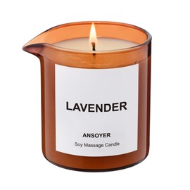 ANSOYER Massage Oil Candle| Massage Oil for Massage Therapy| Massage Lotion Candle| 8 OZ| Amazing Gift for Men or Women (Lavender)