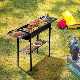 Portable Charcoal Grill Foldable Camping BBQ Hibachi Griddle Outdoor Cooking