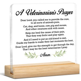Veterinarian Gifts, Christian Gifts for Vet Tech Veterinarians Prayer Clear Desk Decorative Sign Home Office Decor