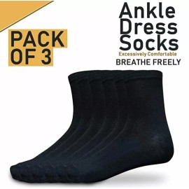 Aver Socks Black Ankle Socks Men Pack 3 - Lightweight Organic Cotton for Man and Women new