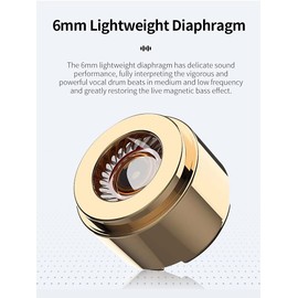 keephifi IEM BLON BL-Mini Zinc Alloy Cavity, 6mm Lightweight Diaphragm Earbuds with 2Pin Detachable Cable of HiFi Bass IEM Headphones for Music Sports and Videos (with mic, Gun)