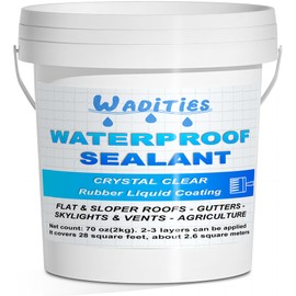 Waterproof Sealant Clear 2L(70 oz), Wadities Wall Bathroom Roof Water-Based Waterproof Coating, Invisible Repairing Leak Seal Liquid Rubber Sealant for Indoor & Outdoor