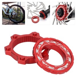 BuyWeek Bicycle Centre Lock Adapter, Centre Lock Adapter, Aluminium Alloy Centre Lock to 6 Hole Rotor Adapter for Mountain Bike (Red)