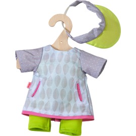 HABA 305536 Sports Time Clothing Set, Set of Dress, Leggings and Peaked Hat, Doll Accessories for All 32 cm HABA Dolls, Toys from 18 Months