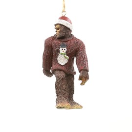 Bella Haus Christmas Shoppe Bigfoot 4” Bigfoot Wearing Ugly Christmas Sweater Christmas Tree Ornament| Tree Figurines Resin Ornament