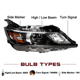 JSBOYAT Fits for 2014-2020 Chevy Impala [Halogen Style] Headlight Assembly Projector Black Pair OE Style Factory front Lamp Driver & Passenger Side NOT FIT HID MODEL