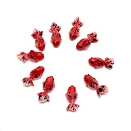 An_Shop 10pcs Artificial Animal Accessories Clay Goldfish Packs Miniature Figurine Mini Decorative for DIY Ornament Craft DIY Dollhouse Red with White Color