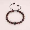 COAI Lion Red Tiger Eye Stone Beaded Bracelet for Men