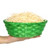 Epokus 4 Green Easter Baskets with Wood Colour Grass, Easter