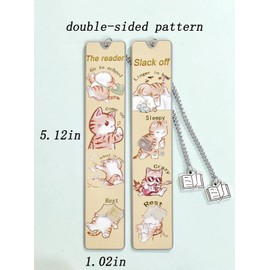 Cute Bookmarks for Book Lovers,A Metal Bookmark with a Unique Two Sided Pattern is a Gift for Book Lovers,Suitable for Book Marks for Reading Women