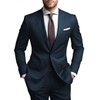 SHUZHXLZANGY Prom Suits for Men Navy 2 Piece Mens Suit