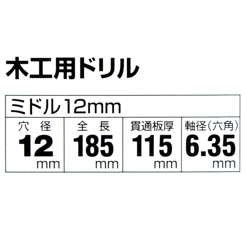 Onishi Kogyo S Large Woodworking Middle Drill 0.4 inches (11.0