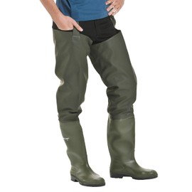 Elka Industrial Fishing Thigh Waders Olive Green 40, olive green