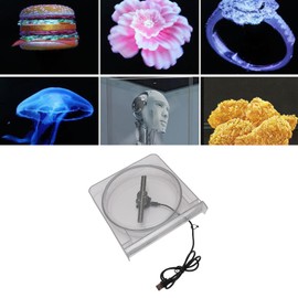 3D Hologram Fan, 14cm 3D Hologram C with Cover, Advertising Display 128 LED 2000x14 App Control Holographic Projector for Business Store Shop Party