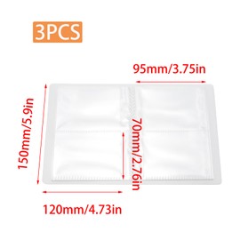 Pine & Linen 3 Pack 2.75 * 3.75inch(70mm*95mm) Durable Index Card Holders, Clear Organizer Pouches Lightweight Binder, Versatile Book for Note/Study/Recipe