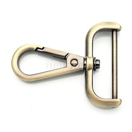 CRAFTMEMORE 2pcs Detachable Snap Hook Swivel Clasp w/Screw Bar VT493 Bag Strap Hardware Replacement (1-1/4 Inch, Brushed Brass)