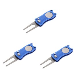 Sosoport 3pcs Golf Equipment Divot Repair Tool Ball Marker Stainless Steel Compact for Golf Training