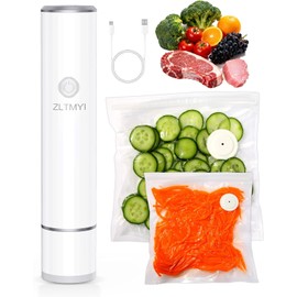 Handheld Vacuum Sealer for Food,Compact Vacuum Sealer Machine Portable and Rechargeable,Include 20 Reusable Vacuum Sealer Bags Ideal for Preservation Fresh,Sous-Vide,Meal Prep,Food Storage
