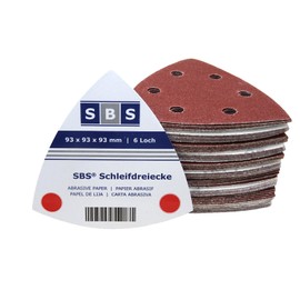 Velcro Sanding Triangles / 93 x 93 x 93 mm / Granulation 180 / for 6-Hole Delta Sanders / Pack of 100