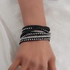KUIYAI Wrap Leather Bracelet with Bling Bling Crystal Rhinestones and