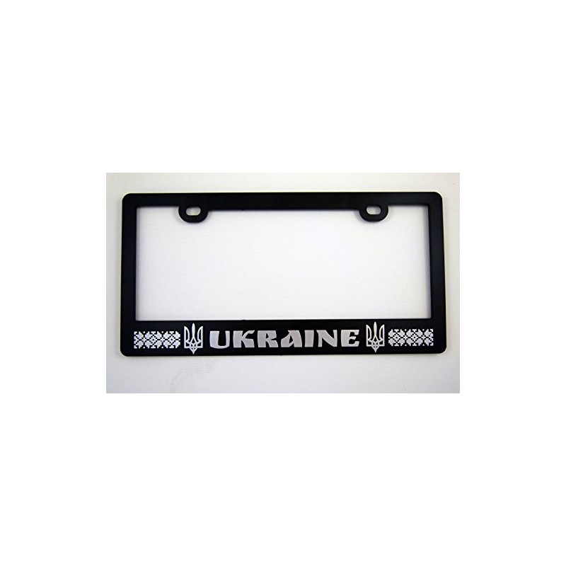 Car Chrome Decals Ukraine Ukrainian Black ABS License Plate Frame